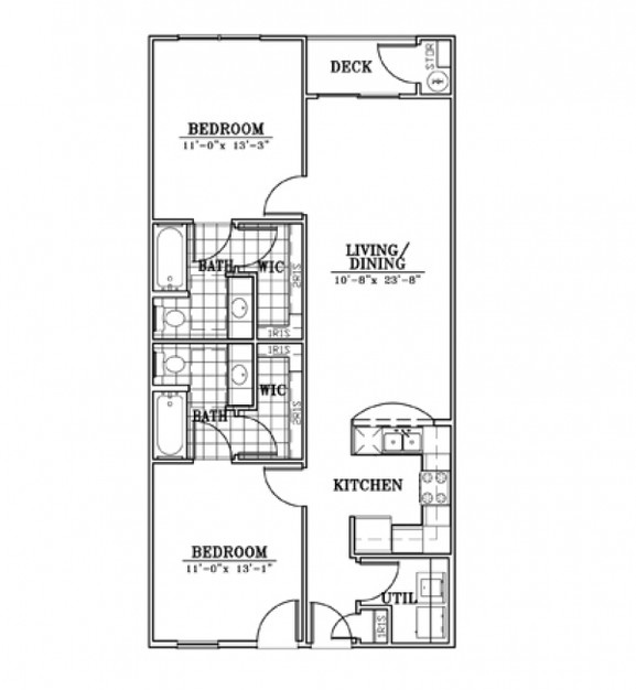 apartment 9hundred - floorplan unit 2a - 2 bedroom & 2 bathroom